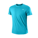 Camiseta masculina com gola redonda, manga curta, corrida, umidade wicking, treinamento, exercício, camisa esportiva de ginástica, tops leves