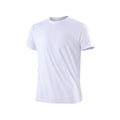 Camiseta masculina com gola redonda, manga curta, corrida, umidade wicking, treinamento, exercício, camisa esportiva de ginástica, tops leves