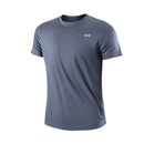 Camiseta masculina com gola redonda, manga curta, corrida, umidade wicking, treinamento, exercício, camisa esportiva de ginástica, tops leves