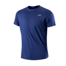 Camiseta masculina com gola redonda, manga curta, corrida, umidade wicking, treinamento, exercício, camisa esportiva de ginástica, tops leves